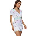 Stars Cute Pastel Pattern Rainbow Low Cut Cap Sleeve Mini Dress View3