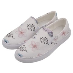 Butterflies Cute Flower Pastel Pattern Men s Canvas Slip Ons by Loisa77