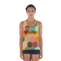 Hexagonal Pattern Vector Sport Tank Top  by Loisa77