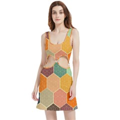 Hexagonal Pattern Vector Velour Cutout Dress by Loisa77