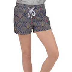 Pattern Seamless Antique Luxury Women s Velour Lounge Shorts by Loisa77