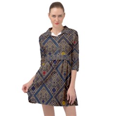 Pattern Seamless Antique Luxury Mini Skater Shirt Dress by Loisa77