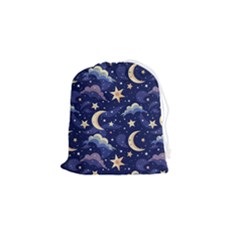 Night Moon Seamless Drawstring Pouch (small) by Loisa77