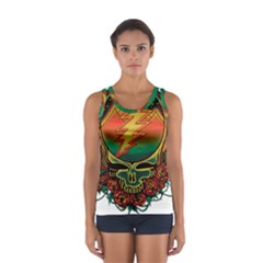 Grateful Steal Your Face Deadhead Hippie Logo Symbol Sport Tank Top  by Loisa77