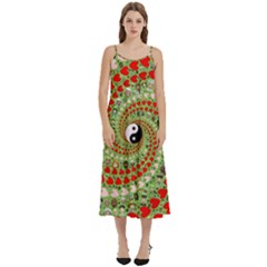 Love Avatars Characters Roles Yin Yang Casual Spaghetti Strap Midi Dress by Paksenen