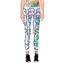 Brain Mind Psychology Idea Drawing Pocket Leggings  by Loisa77