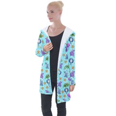 Sea Ocean Sealife Turtle Jellyfish Longline Hooded Cardigan by Loisa77
