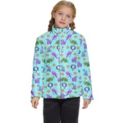 Sea Ocean Sealife Turtle Jellyfish Kids  Puffer Bubble Jacket Coat by Loisa77