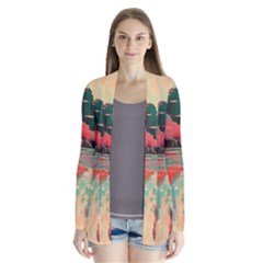 Backgrounds Multi Colored Abstract Drape Collar Cardigan by Loisa77