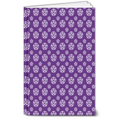 White Pentacle And Purple Pattern 8  X 10  Softcover Notebook by cheekywitch