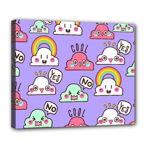 Cloud Seamless Pattern Deluxe Canvas 24  X 20  (stretched) by Apen