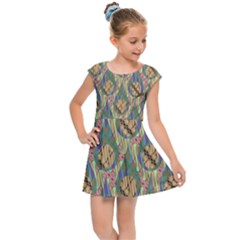 Tribal Background Boho Batik Kids  Cap Sleeve Dress by anzea