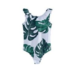 Illustrations Monstera Leafes Kids  Frill Swimsuit by anzea