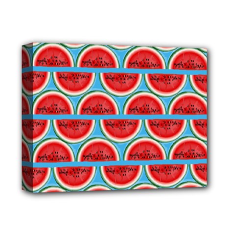 Illustrations Watermelon Texture Pattern Deluxe Canvas 14  X 11  (stretched) by anzea