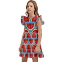 Illustrations Watermelon Texture Pattern Kids  Winged Sleeve Dress View2