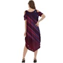 Illustrations Space Purple Cold Shoulder Loose Fit Dress With Pockets View4