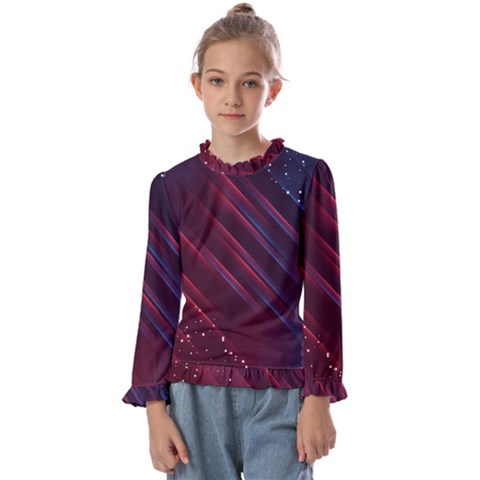 Illustrations Space Purple Kids  Frill Detail T-shirt by anzea