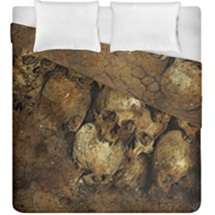 Skull Texture Vintage Duvet Cover Double Side (king Size) by anzea