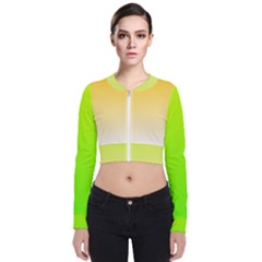 Gradient  Green, Yellow Long Sleeve Zip Up Bomber Jacket by 2607694c