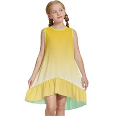 Gradient  Green, Yellow Kids  Frill Swing Dress by 2607694c