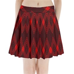 Muster Rot Schwarz Pleated Mini Skirt by 2607694c