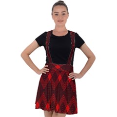 Muster Rot Schwarz Velvet Suspender Skater Skirt by 2607694c