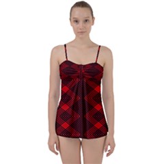 Pattern Black Red Babydoll Tankini Set by 2607694c