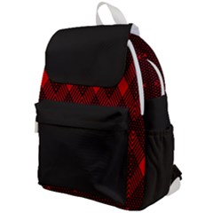 Pattern, Red, Black,  Top Flap Backpack by 2607694c