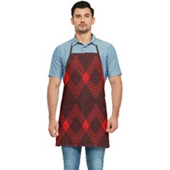 Pattern, Red, Black,  Kitchen Apron by 2607694c