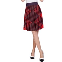 Pattern Rot Schwarz A-line Skirt by dedoma