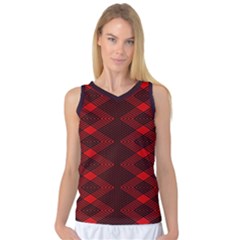 Pattern Rot Schwarz Women s Basketball Tank Top by dedoma