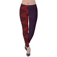 Pattern Rot Schwarz Velvet Leggings by dedoma