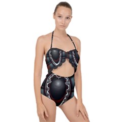 Fractal Eye Scallop Top Cut Out Swimsuit by dedoma