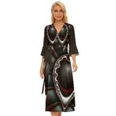 Fractal Eye Midsummer Wrap Dress by dedoma