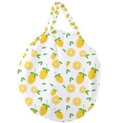 Illustrations Lemon Citrus Fruit Yellow Giant Round Zipper Tote by anzea