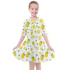 Illustrations Lemon Citrus Fruit Yellow Kids  All Frills Chiffon Dress by anzea