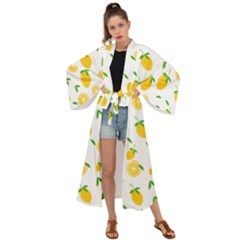 Illustrations Lemon Citrus Fruit Yellow Maxi Kimono by anzea
