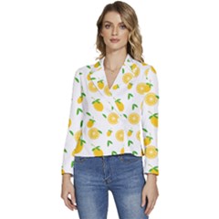 Illustrations Lemon Citrus Fruit Yellow Women s Long Sleeve Revers Collar Cropped Jacket by anzea