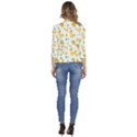 Illustrations Lemon Citrus Fruit Yellow Women s 3/4 Sleeve Ruffle Edge Open Front Jacket View4