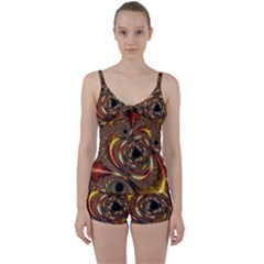 Geometric Art Fractal Abstract Art Tie Front Two Piece Tankini