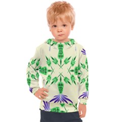 Thistle Flower Purple Thorny Flora Kids  Hooded Pullover by Bajindul