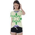 Thistle Flower Purple Thorny Flora Short Sleeve Open Back T-Shirt View1