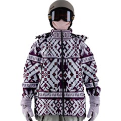 Illustration Ukrainian Folk Seamless Pattern Ornament Women s Zip Ski And Snowboard Waterproof Breathable Jacket by Proyonanggan