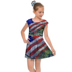 Usa United States Of America Images Independence Day Kids  Cap Sleeve Dress by Ket1n9