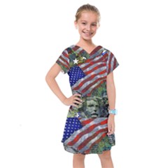 Usa United States Of America Images Independence Day Kids  Drop Waist Dress by Ket1n9