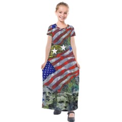 Usa United States Of America Images Independence Day Kids  Short Sleeve Maxi Dress by Ket1n9