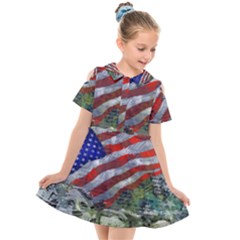 Usa United States Of America Images Independence Day Kids  Short Sleeve Shirt Dress by Ket1n9