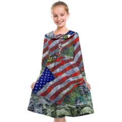 Usa United States Of America Images Independence Day Kids  Midi Sailor Dress by Ket1n9