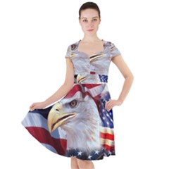 United States Of America Images Independence Day Cap Sleeve Midi Dress With Pockets by Ket1n9