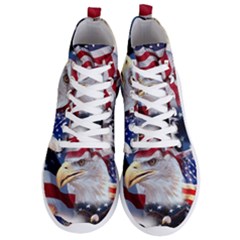 United States Of America Images Independence Day Men s Lightweight High Top Sneakers by Ket1n9